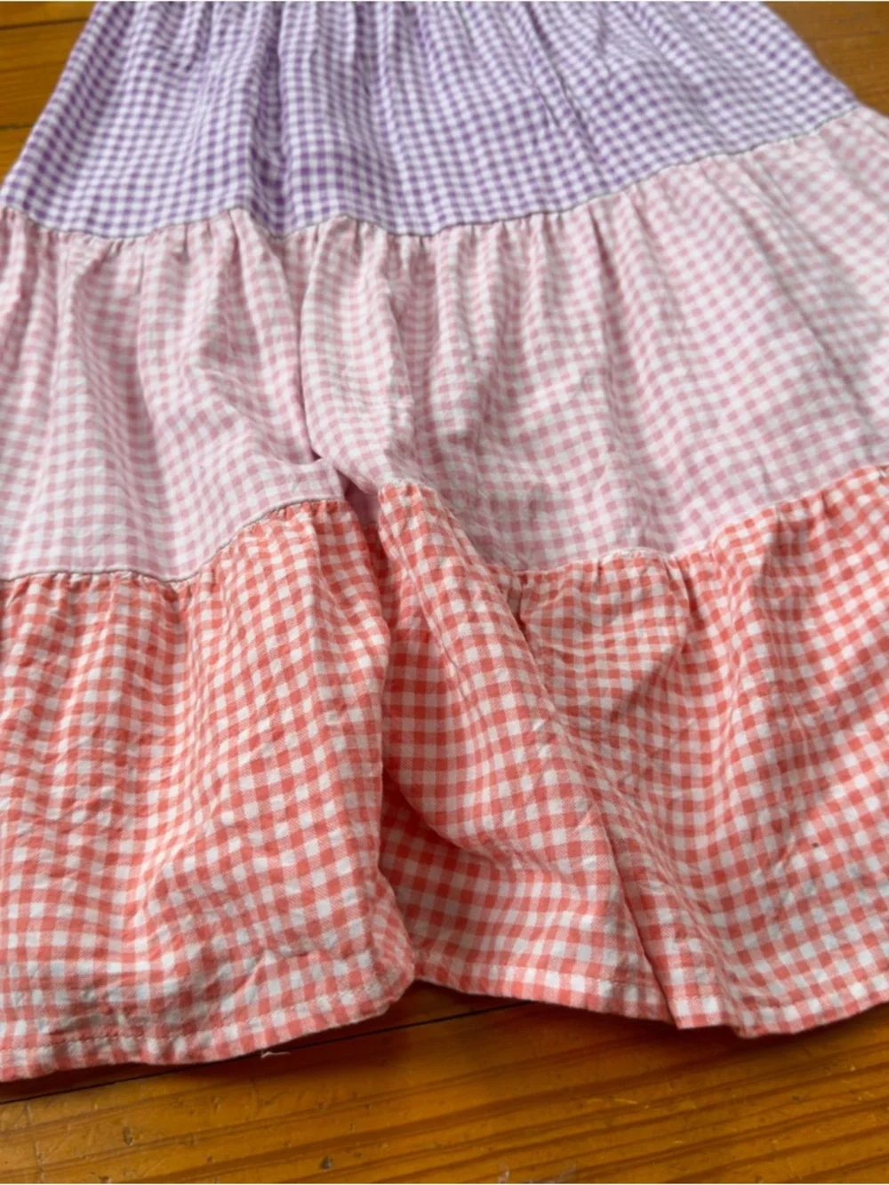 Tiered Gingham Plaid Mini Dress